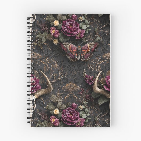 Item preview, Dark Gothic Roses Butterfly Deer Antlers Skull Art designed and sold by Anastasiia Yurevych.