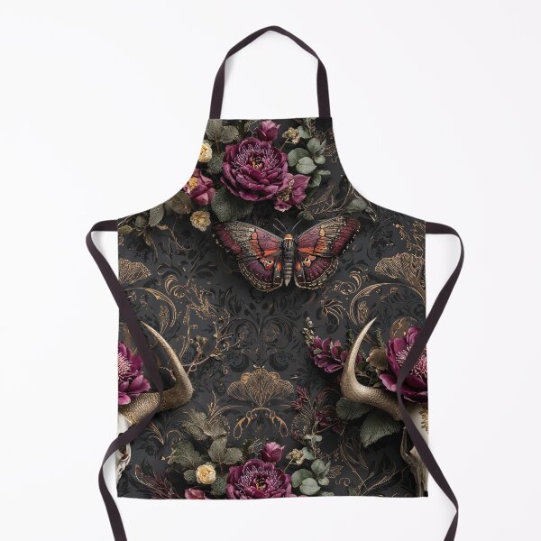 Item preview, Dark Gothic Roses Butterfly Deer Antlers Skull Art designed and sold by Anastasiia Yurevych.