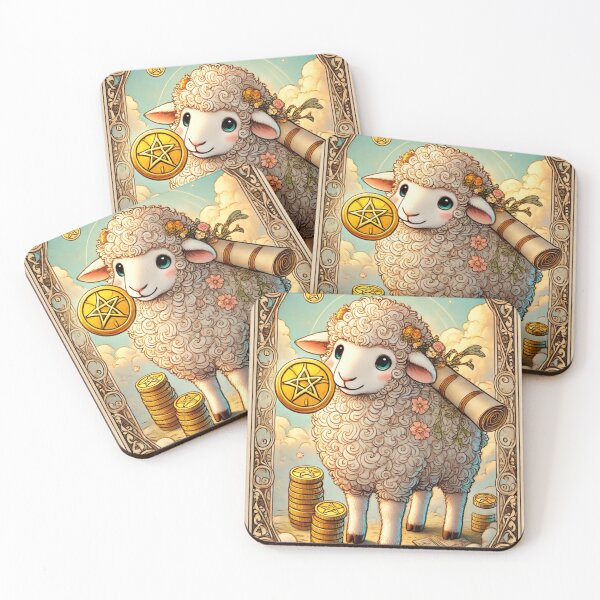 Item preview, Sheepism – Page of Pentacles Tarot Card designed and sold by Thpoar.