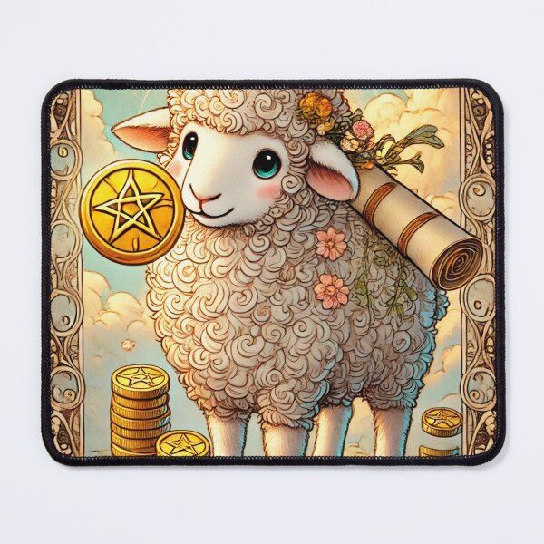Item preview, Sheepism – Page of Pentacles Tarot Card designed and sold by Thpoar.