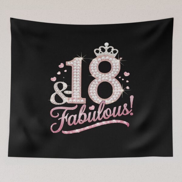 Item preview, 18 & Fabulous 18 Year Old 18th Birthday Diamond Crown Pink  designed and sold by MarryIsMonth.