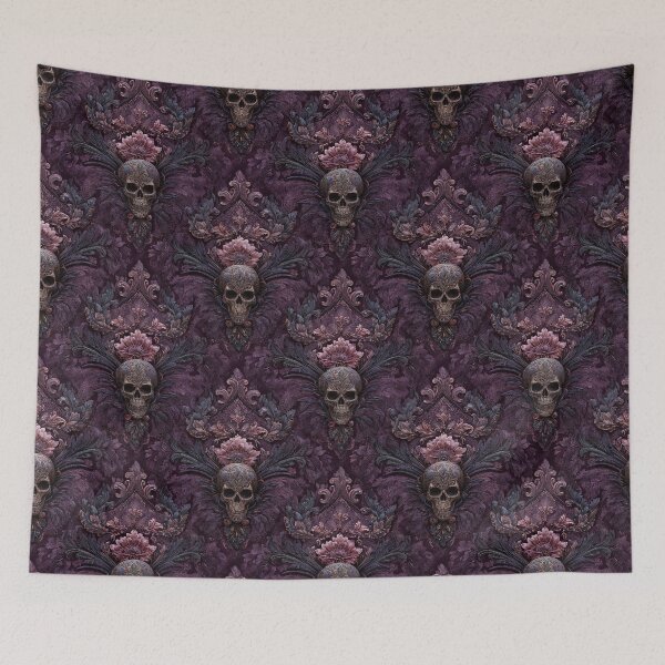 Item preview, Redbubble Title Gothic Baroque Sugar Skull Damask  designed and sold by Anastasiia Yurevych.