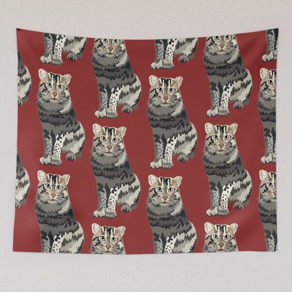 Item preview, F is for Fishing Cat, Fishing Cat | Wild Cat & Wildlife Art Design designed and sold by PrettylittlepastelUk.
