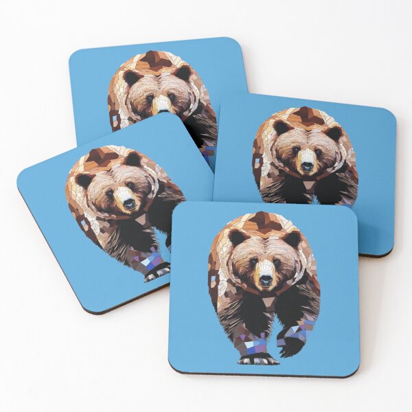 Item preview, bear walking mosaic designed and sold by designmari.