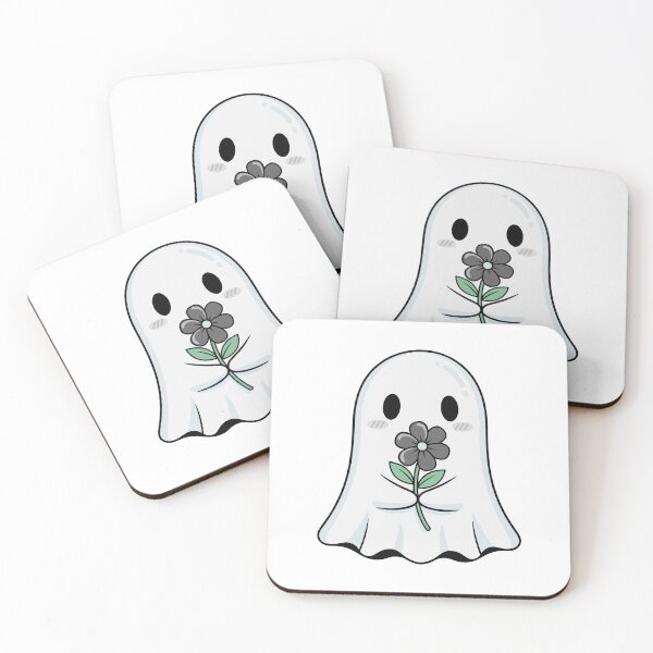 Item preview, Cute Ghost Holding Flower Kawaii Halloween Illustration designed and sold by Horrify.