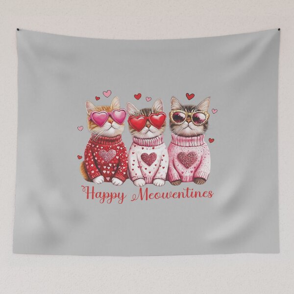Item preview, Valentine Cat Happy Meowentines Heart Valentines Cat Lover designed and sold by FrankIsabel.