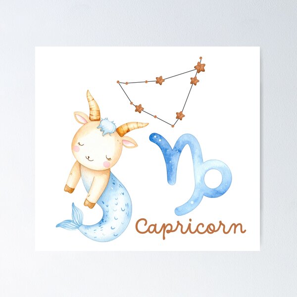 Item preview, Cute Capricorn Zodiac Illustration designed and sold by Rutvain.