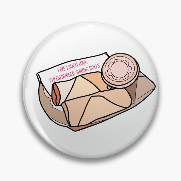 Item preview, Live Laugh Love Cheeseburger Spring Rolls Adventureland Snack Cart Parody Sticker designed and sold by annebmeadows.
