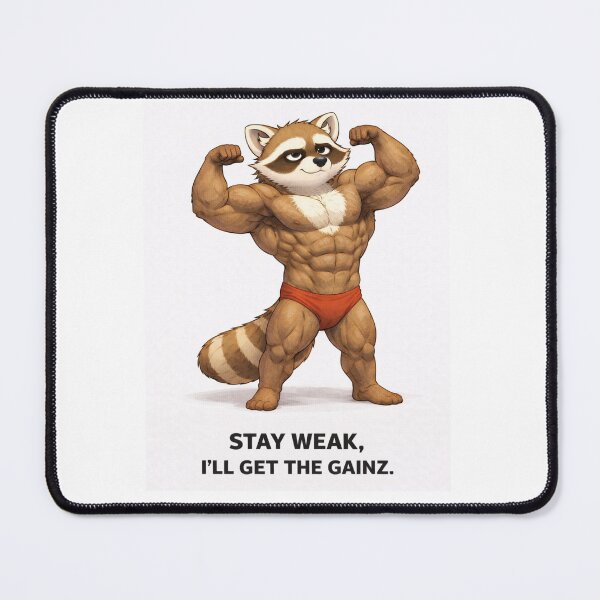 Item preview, Stay Weak, I’ll Get the Gainz – Funny Raccoon Gym T-Shirt & Stickers designed and sold by Przemsi40.