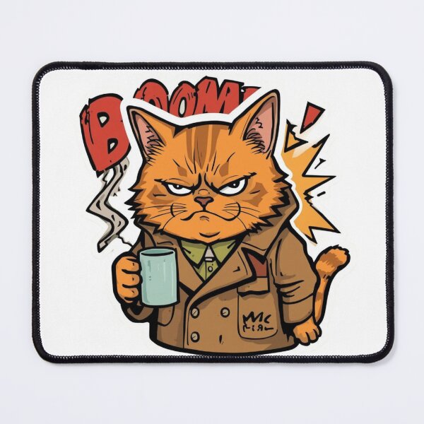 Item preview, Sarcastic Grumpy Cat Coffee Sticker - Funny Retro Boom Morning Mood Design designed and sold by The Grumpy Pet Club.