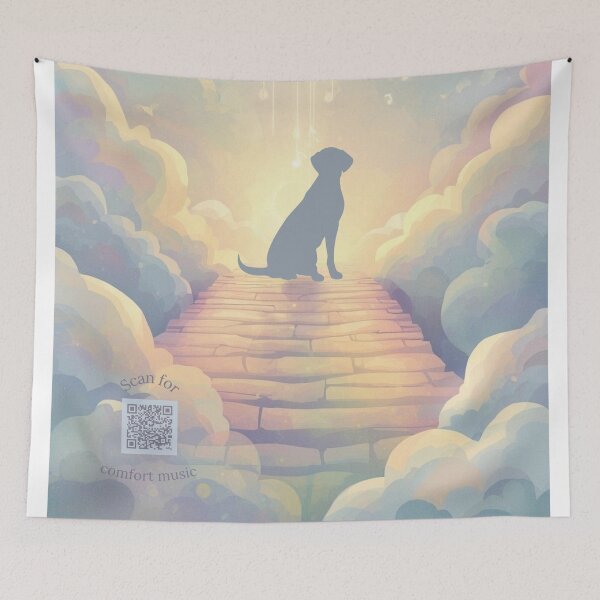 Item preview, Blue Labrador Memorial with Healing Grief Playlist QR Code designed and sold by Esterlane.