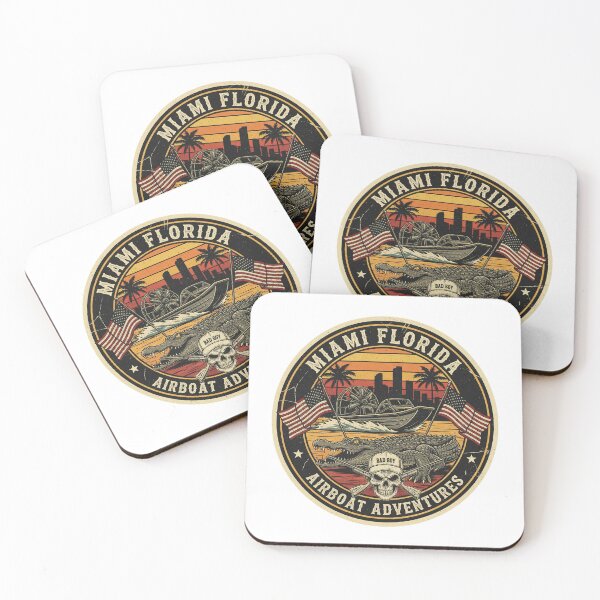 Item preview, Miami Florida Airboat Adventure Badge - Retro Everglades Alligator & Skull Art designed and sold by SasquatchTrail.