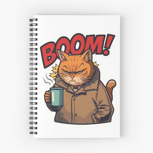 Item preview, Sarcastic Grumpy Cat Coffee Sticker - Funny Retro Boom Morning Mood Design designed and sold by The Grumpy Pet Club.