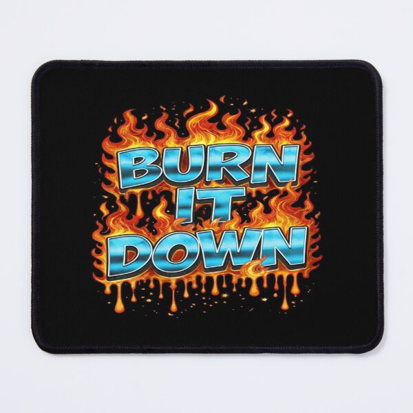 Item preview, Fiery “Burn It Down” Typography – Bold Flame Art for Rebels, Rock Fans & Motivational Posters designed and sold by Bright Nest Studio.