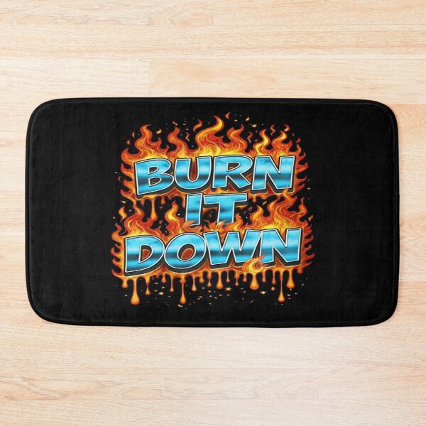 Item preview, Fiery “Burn It Down” Typography – Bold Flame Art for Rebels, Rock Fans & Motivational Posters designed and sold by Bright Nest Studio.