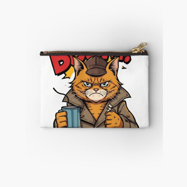 Item preview, Funny Grumpy Cat Coffee BOOM Sticker - Retro Comic Morning Mood Art designed and sold by The Grumpy Pet Club.