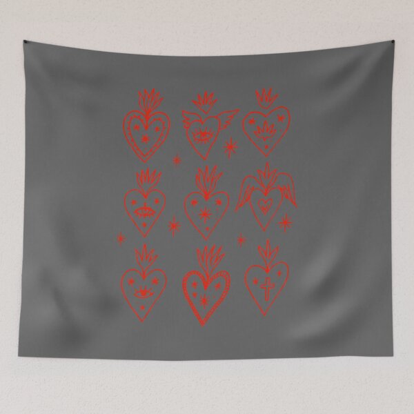 Item preview, Valentine’s Day Mexican Milagro Gothic Goth Sacred Hearts designed and sold by KristineLi.