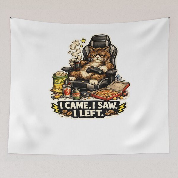 Item preview, I Came. I Saw. I Left. – Lazy Gamer Cat Design designed and sold by Mats2208.