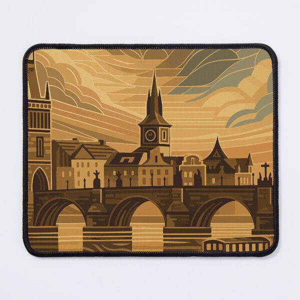 Item preview, Prague Charles Bridge – Atmospheric Historic Cityscape Illustration designed and sold by darekkocurek.