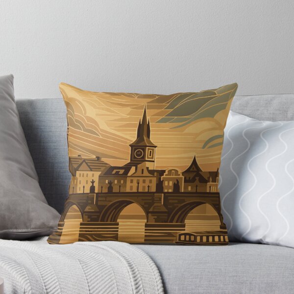 Item preview, Prague Charles Bridge – Atmospheric Historic Cityscape Illustration designed and sold by darekkocurek.