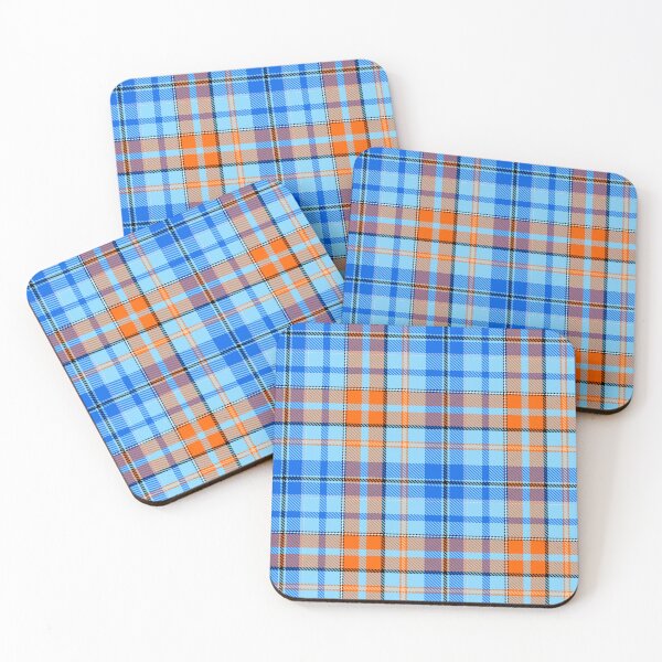 Item preview, Blue and Orange Tartan Plaid On Blue Background  designed and sold by PatternTitan.