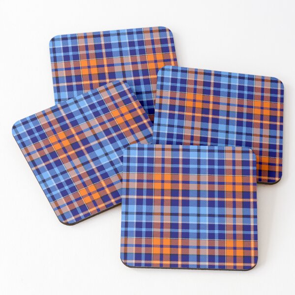 Item preview, Blue and Orange Tartan Plaid On Blue Background  designed and sold by PatternTitan.