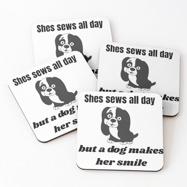 Item preview, She Sews All Day But A Dog Makes Her Smile - Funny Sewing Dog T-shirt designed and sold by Artistshert.