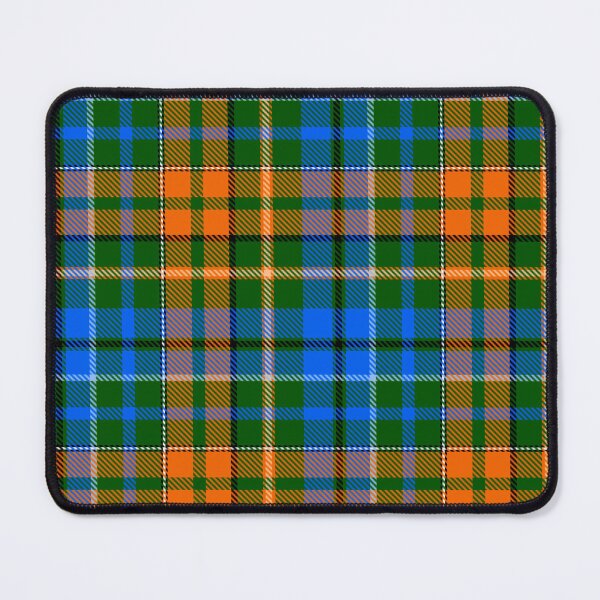 Item preview, Blue and Orange Tartan Plaid On Green Background designed and sold by PatternTitan.
