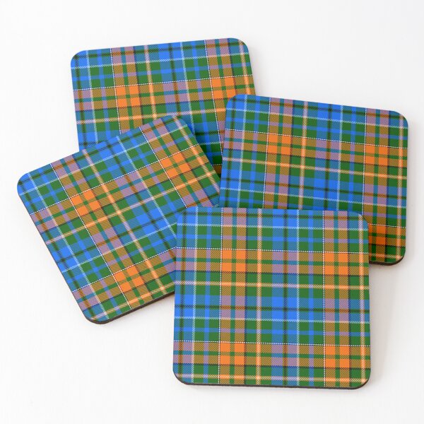 Item preview,  Blue and Orange Tartan Plaid On Green Background  designed and sold by PatternTitan.