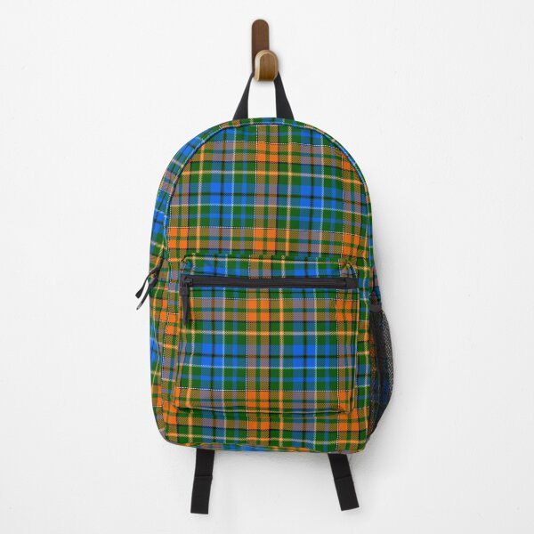 Item preview, Blue and Orange Tartan Plaid On Green Background designed and sold by PatternTitan.