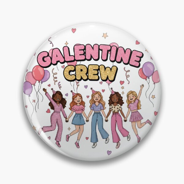 Item preview, Galentine Crew – Cute Girls Holding Hands Friendship Party Valentine Design designed and sold by Happy'CLICK'.