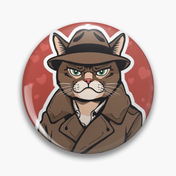 Item preview, Sassy Female Grumpy Cat Valentine Sticker - Funny Secret Admirer Detective Art designed and sold by The Grumpy Pet Club.