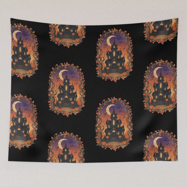 Item preview, Eerie Halloween Haunted House – Victorian Creepy Villa Illustration designed and sold by DarkNight9.