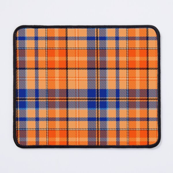 Item preview, Blue and Orange Tartan Plaid On Orange Background designed and sold by PatternTitan.