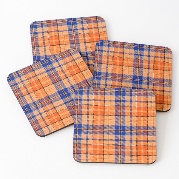 Item preview, Blue and Orange Tartan Plaid On Orange Background  designed and sold by PatternTitan.