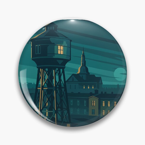 Item preview, Poland - Silesia - Nikiszowiec at Night – Atmospheric Katowice Illustration designed and sold by darekkocurek.