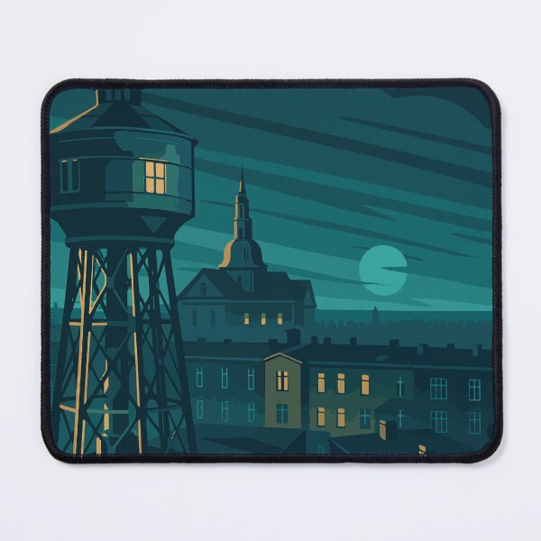 Item preview, Poland - Silesia - Nikiszowiec at Night – Atmospheric Katowice Illustration designed and sold by darekkocurek.
