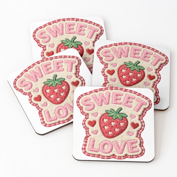 Item preview, Strawberry Sweet Love Faux Embroidery Valentine - San Valentin designed and sold by Adadita.