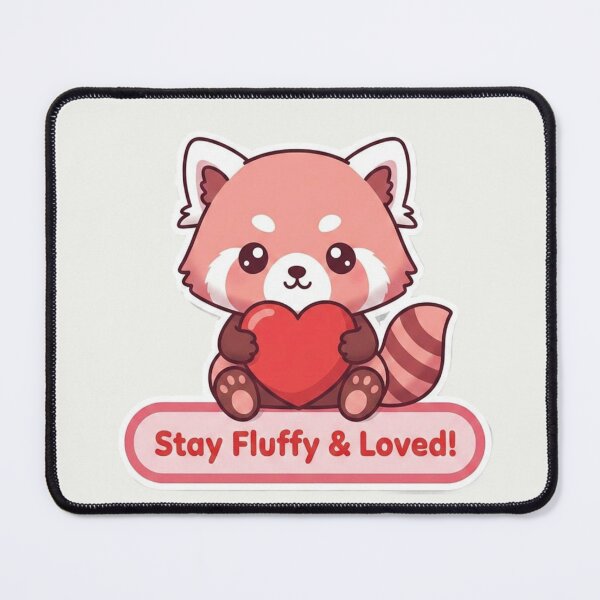Item preview, Kawaii Red Panda Stay Fluffy and Loved Valentine Heart Sticker designed and sold by arup7980.