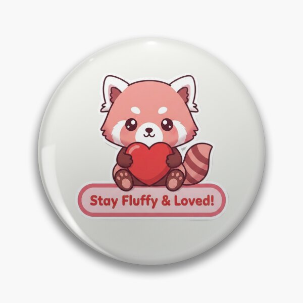 Item preview, Kawaii Red Panda Stay Fluffy and Loved Valentine Heart Sticker designed and sold by arup7980.