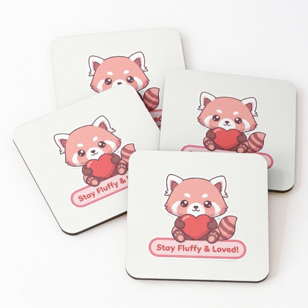 Item preview, Kawaii Red Panda Stay Fluffy and Loved Valentine Heart Sticker designed and sold by arup7980.