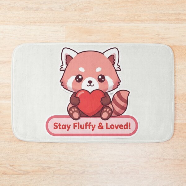 Item preview, Kawaii Red Panda Stay Fluffy and Loved Valentine Heart Sticker designed and sold by arup7980.