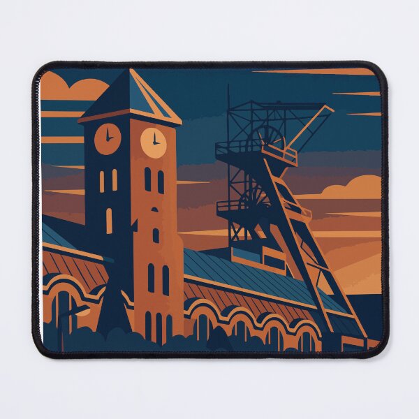 Item preview, Poland - Silesia - Nikiszowiec Mine Complex – Industrial Katowice Illustration designed and sold by darekkocurek.