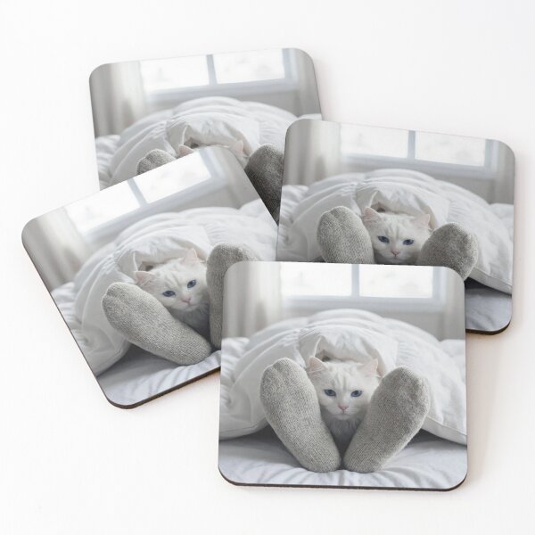 Item preview, White Cat Under a White Duvet designed and sold by Maria Dryfhout.