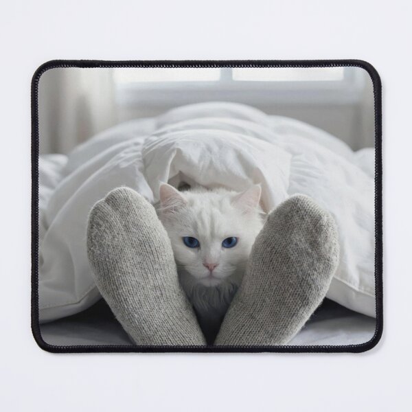 Item preview, White Cat Under a White Duvet designed and sold by Maria Dryfhout.
