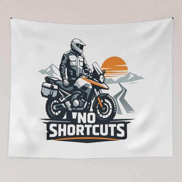 Item preview, No Shortcuts – Motorcycle Rider Discipline & Road Mindset T-Shirt designed and sold by RMTrendy.