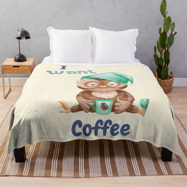 Item preview, I Want Coffee Owl designed and sold by Nightshade Pixie Creations.