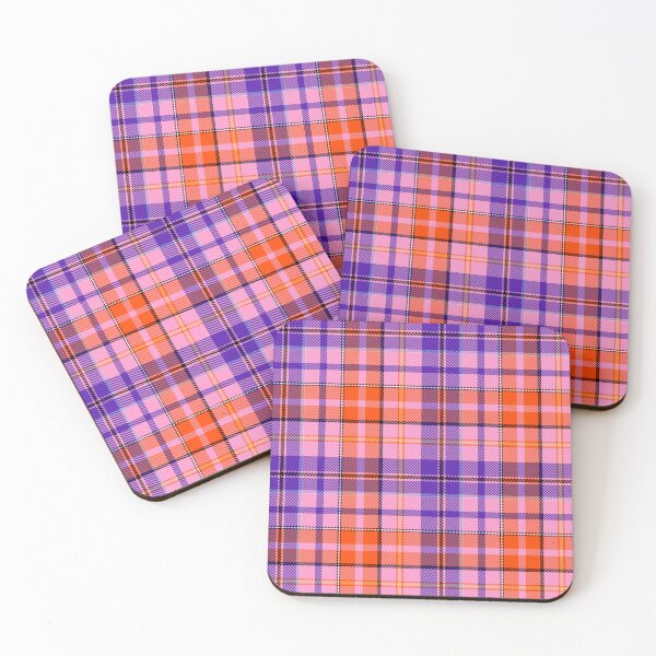 Item preview, Blue and Orange Tartan Plaid On Pink Background  designed and sold by PatternTitan.