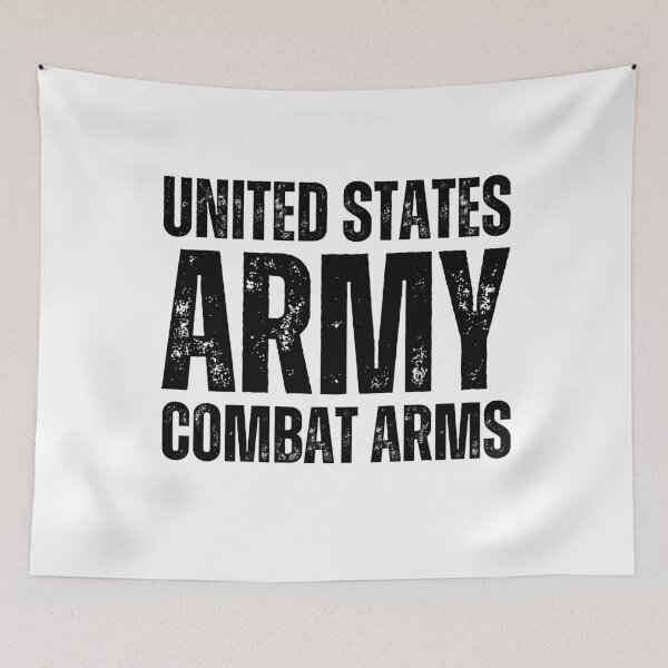 Item preview, United States Army Combat Arms – Rugged Military Pride Design black worn look font designed and sold by GFamilyC.