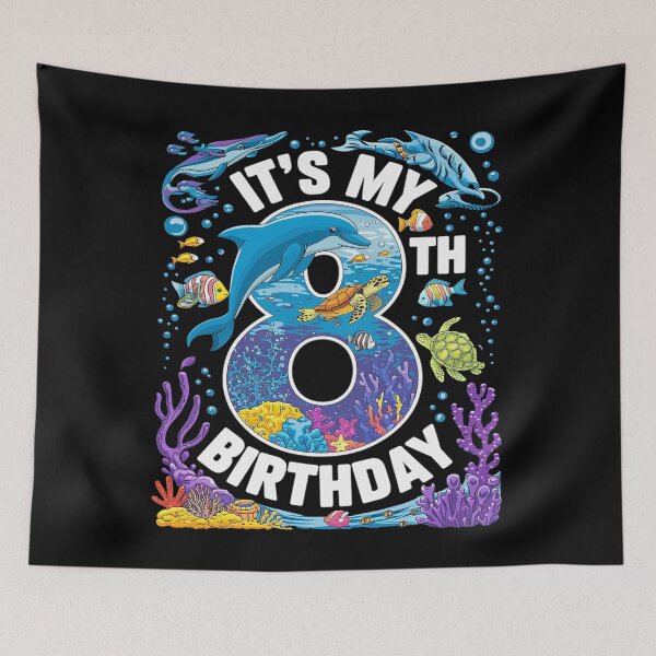 Item preview, It’s My 8th Birthday Ocean 8 Years Old Sea Aquarium Birthday  designed and sold by FadeOfThrone.